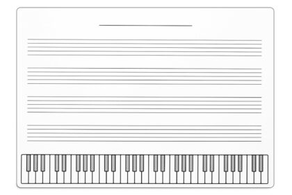 五線のホワイトボード（A4サイズで持ち運べる）